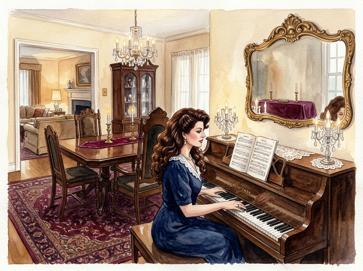 Marina playing the piano